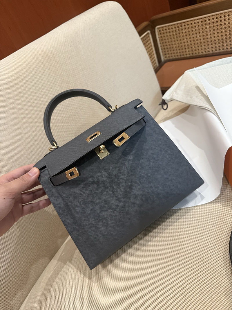 エルメスケリーバッグ定価 HERMES ケリー25 外縫い グリミスティ ヴォーエプソン ゴールド金具 2524183 - 画像 (2)