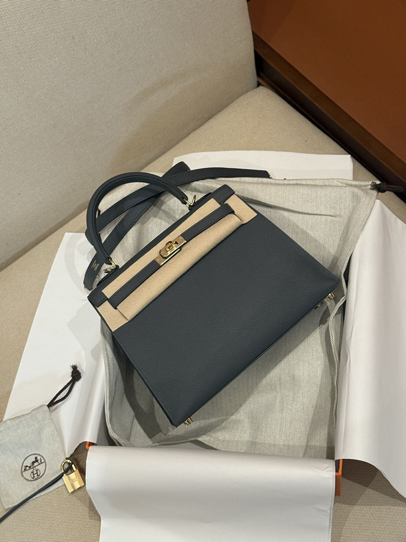 エルメスケリーバッグ定価 HERMES ケリー25 外縫い グリミスティ ヴォーエプソン ゴールド金具 2524183 - 画像 (16)