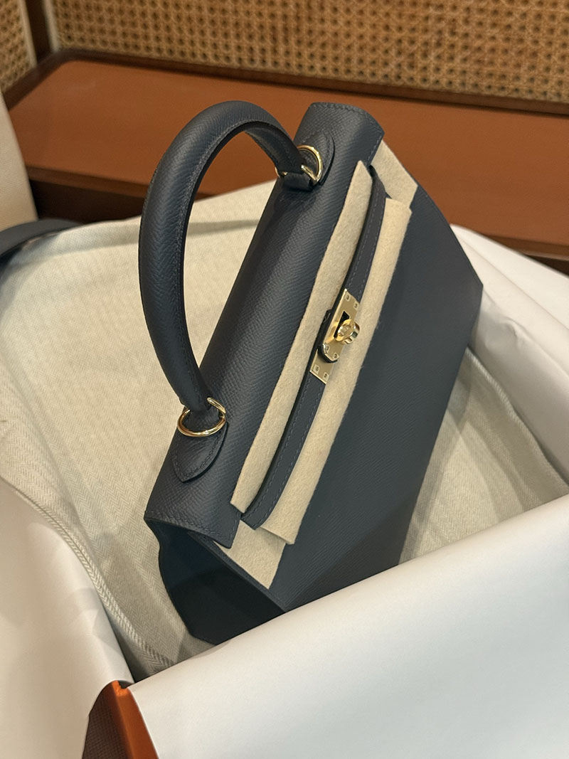 エルメスケリーバッグ定価 HERMES ケリー25 外縫い グリミスティ ヴォーエプソン ゴールド金具 2524183 - 画像 (15)