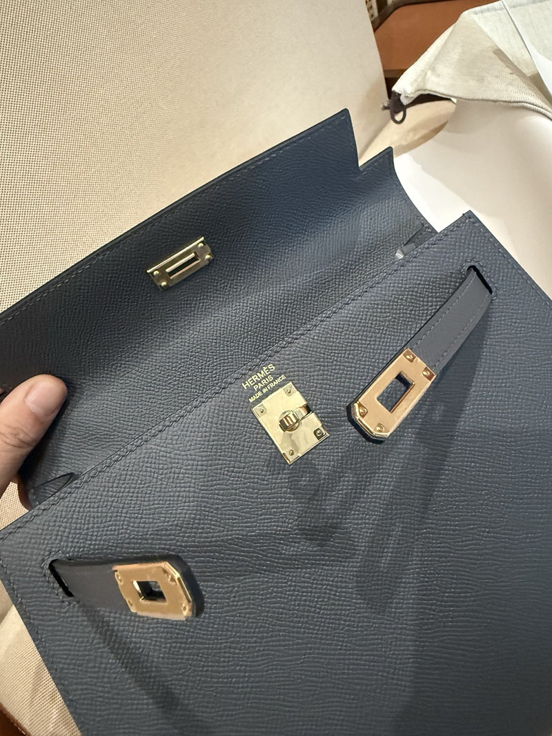 エルメスケリーバッグ定価 HERMES ケリー25 外縫い グリミスティ ヴォーエプソン ゴールド金具 2524183 - 画像 (11)