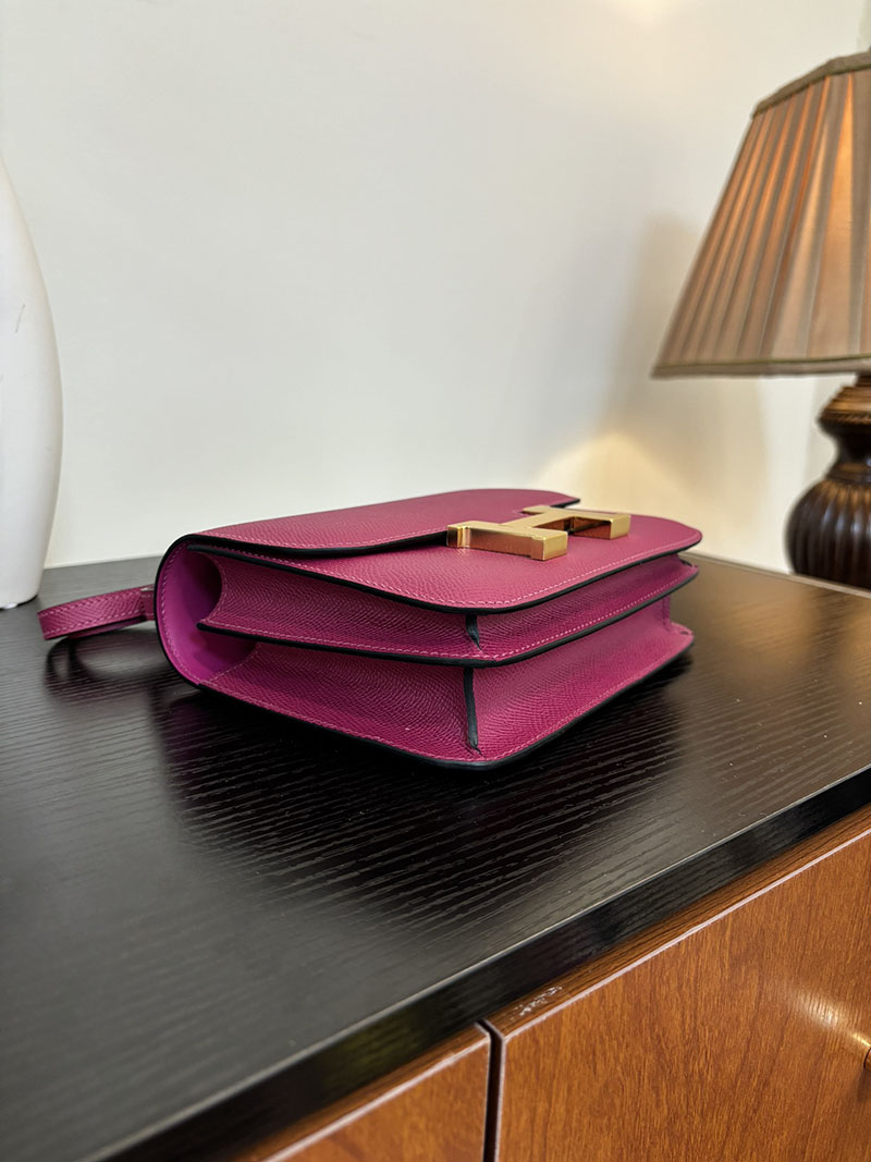 エルメス コンスタンス 超N品 HERMES コンスタンス3 ミニ ローズパープル ヴォーエプソン ゴールド\シルバー金具 2524282 - 画像 (9)