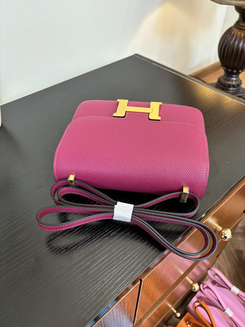 エルメス コンスタンス 超N品 HERMES コンスタンス3 ミニ ローズパープル ヴォーエプソン ゴールド\シルバー金具 2524282 - 画像 (8)