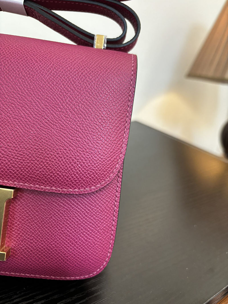 エルメス コンスタンス 超N品 HERMES コンスタンス3 ミニ ローズパープル ヴォーエプソン ゴールド\シルバー金具 2524282 - 画像 (6)