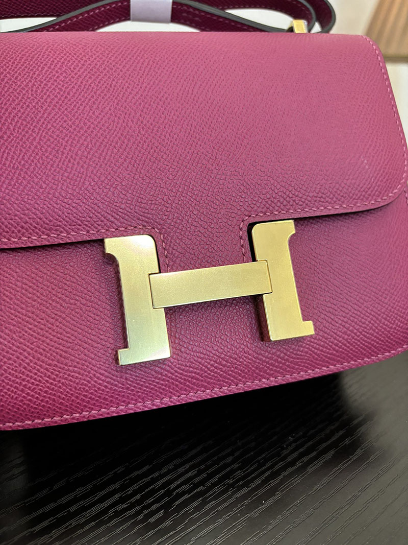 エルメス コンスタンス 超N品 HERMES コンスタンス3 ミニ ローズパープル ヴォーエプソン ゴールド\シルバー金具 2524282 - 画像 (4)