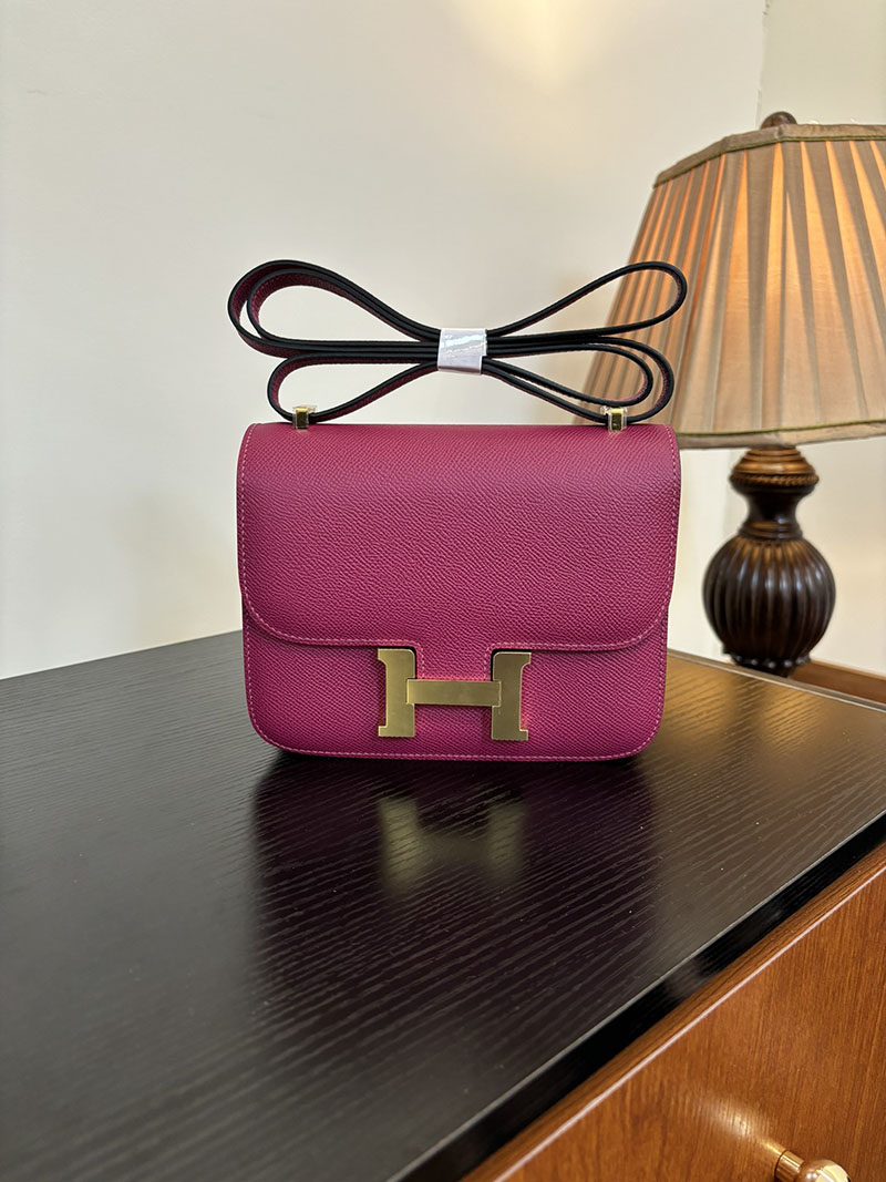 エルメス コンスタンス 超N品 HERMES コンスタンス3 ミニ ローズパープル ヴォーエプソン ゴールド\シルバー金具 2524282 - 画像 (3)
