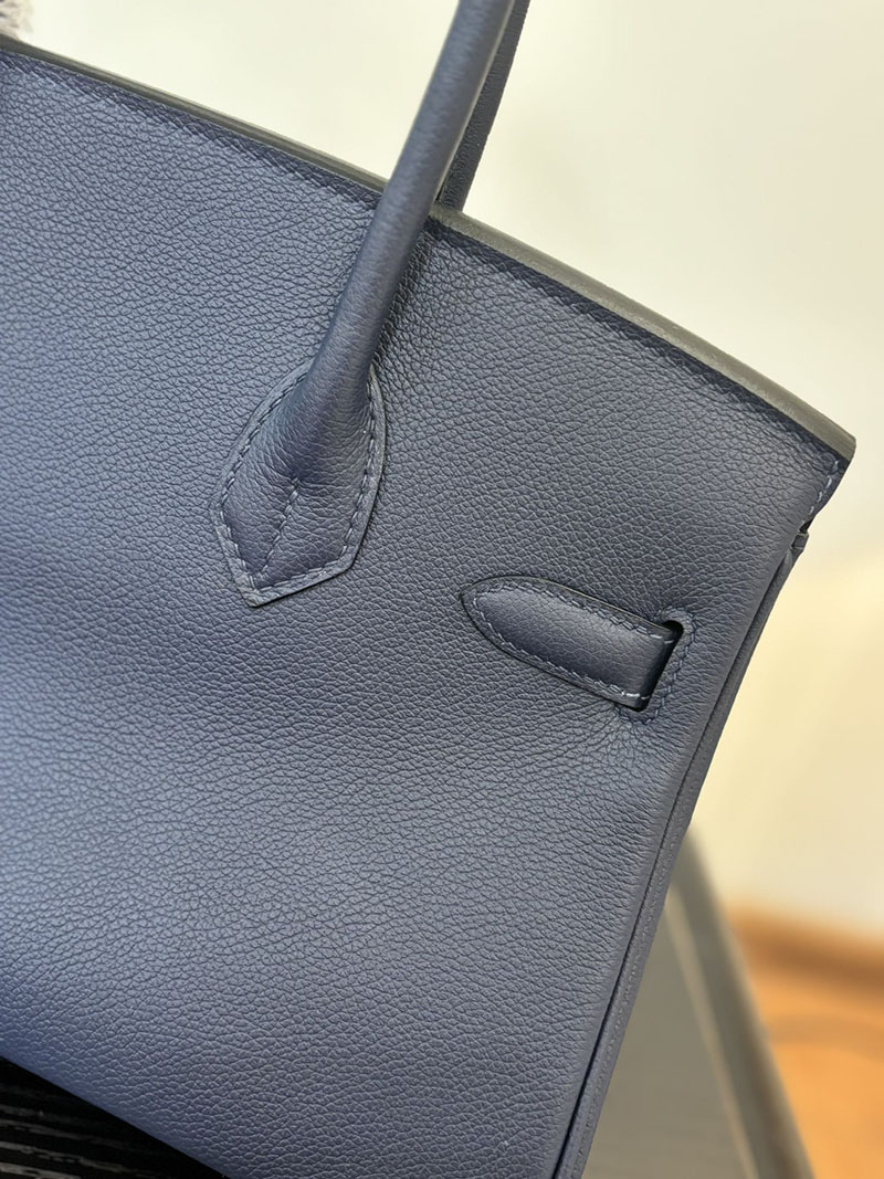 エルメス ショルダーバーキン29 定価 HERMES ショルダーバーキン29 ディープブルー エバーカラー シルバー金具 2524311 - 画像 (6)