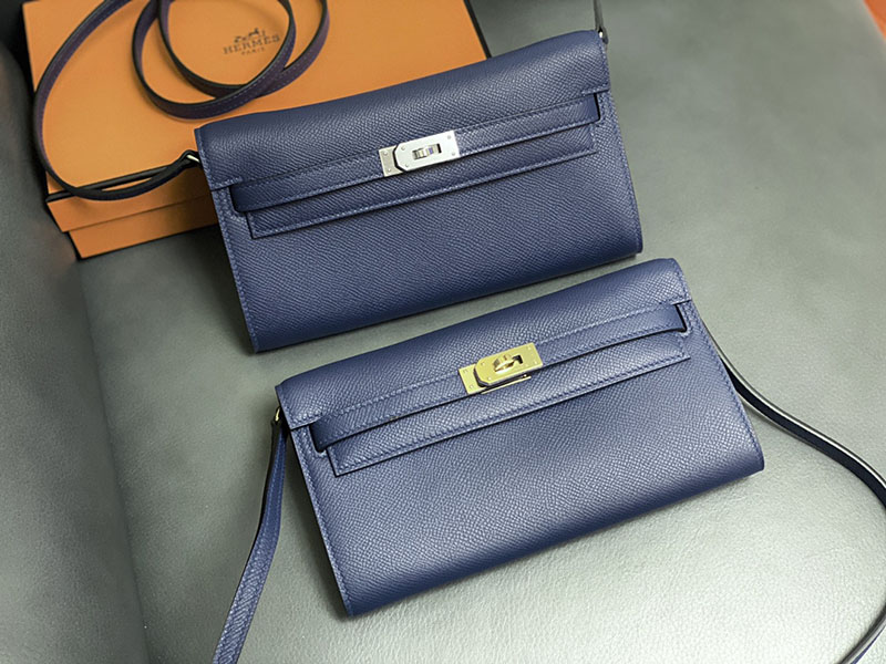 エルメス ケリー トゥー ゴー 定価 HERMES ケリーウォレット ロング トゥーゴー ブルーブライトン ヴォーエプソン シルバー金具 2524334 - 画像 (2)