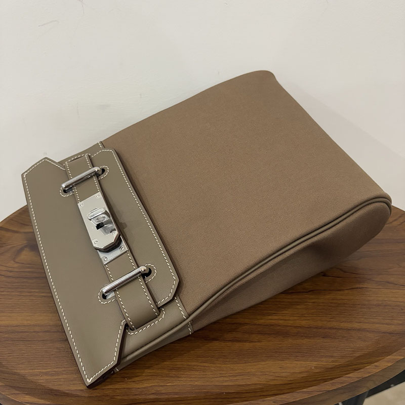 エルメス ケリー アッカド 定価 HERMES ケリー アッカド HAC A DOS エトゥープ トワル/スイフト シルバー金具 2524347 - 画像 (6)