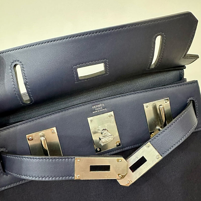 エルメス ケリーアッカド コーデ HERMES ケリー アッカド HAC A DOS ブルーブライトン トワル/スイフト シルバー金具 2524351 - 画像 (4)