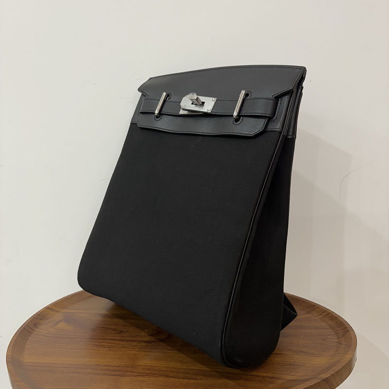 エルメス リュック メンズ HERMES ケリー アッカド HAC A DOS 黒 ブラック トワル/スイフト シルバー金具 2524352 - 画像 (7)