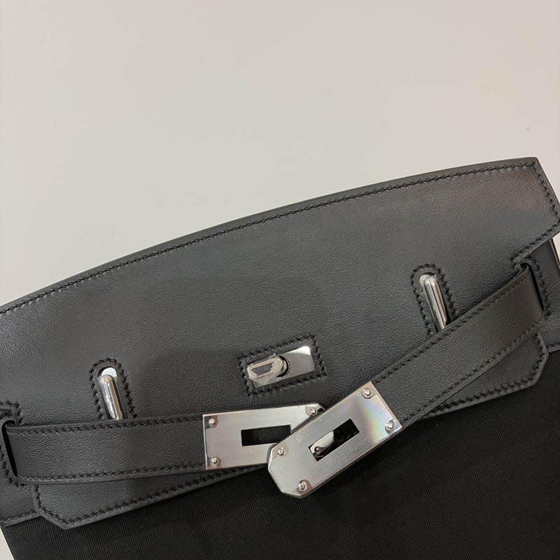 エルメス リュック メンズ HERMES ケリー アッカド HAC A DOS 黒 ブラック トワル/スイフト シルバー金具 2524352 - 画像 (3)