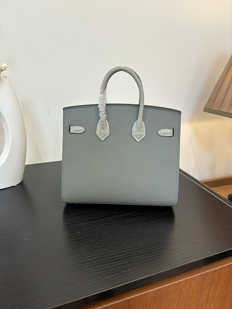 バーキン20 定価 HERMES バーキン 20 セリエ グリミスティ×グリシマン×クロ ヴォー・マダム×アリゲーターマット×スイフト シルバー金具 2524379 - 画像 (7)