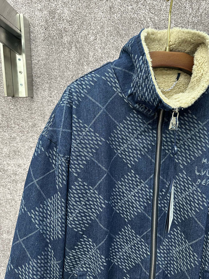 ルイヴィトン デニムフリースブルゾン インディゴ 1AGINN コットン 100% ルイヴィトン ジャケット デニム - 画像 (7)