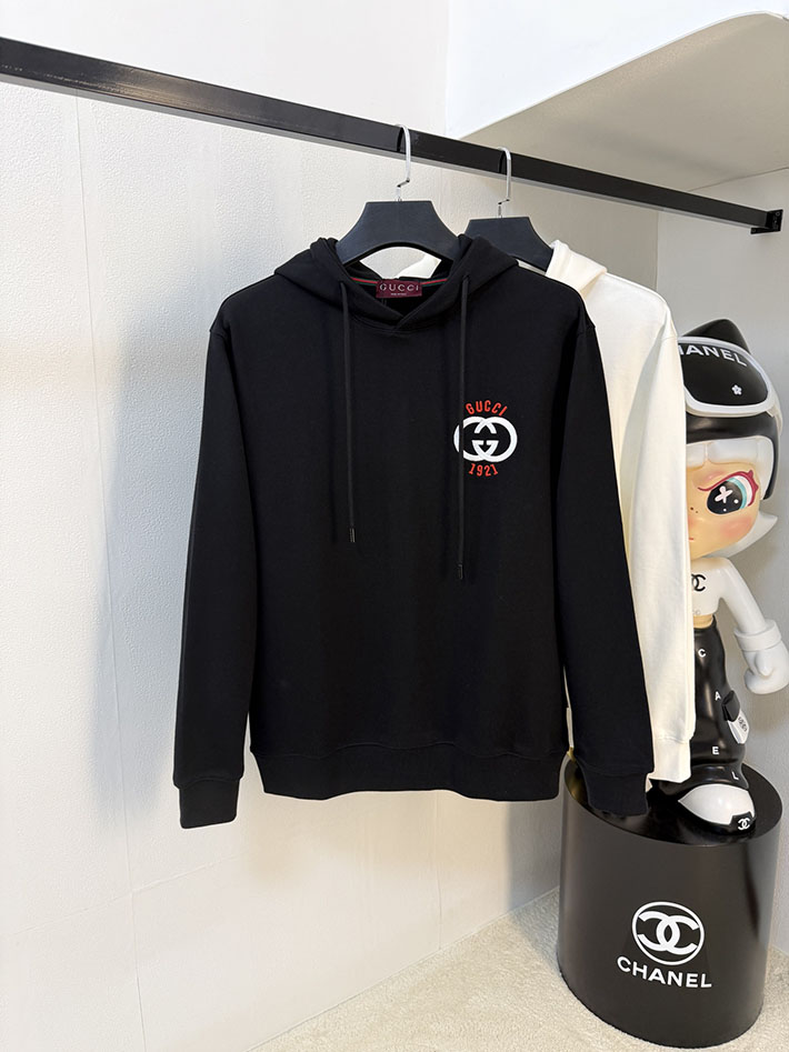 GUCCI グッチ コットンジャージー プリント フーデッド スウェットシャツ ブラック 2524553 グッチ パーカー アウトレット - 画像 (2)