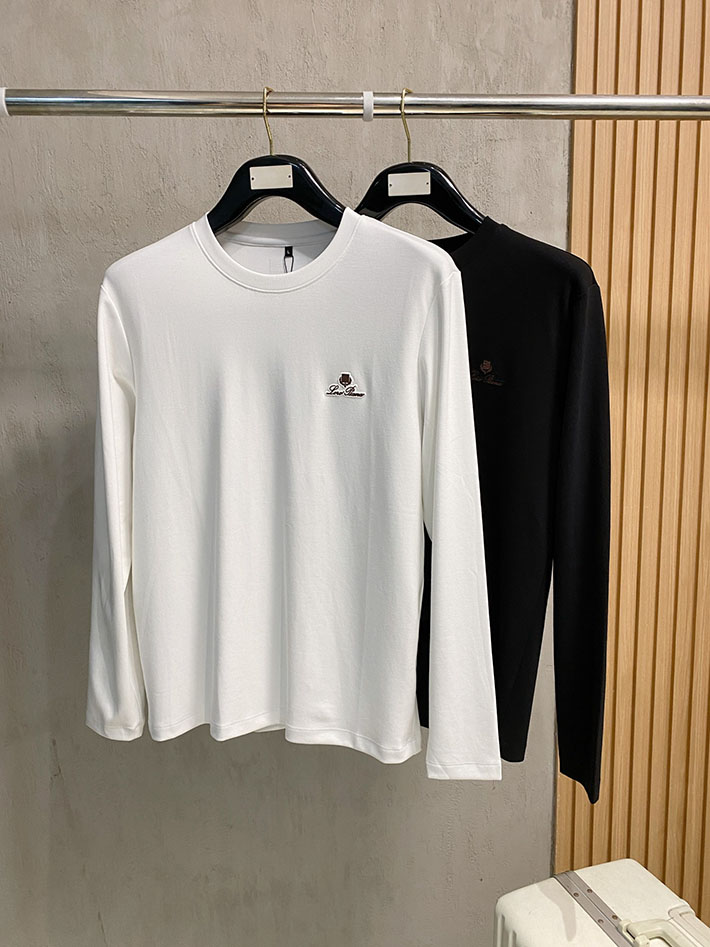 最高級ロロ・ピアーナスーパーコピー LoroPiana メンズ Tシャツ 長袖 クルーネック ホワイト 2524823 ロロピアーナ アウトレット 店舗 - 画像 (2)