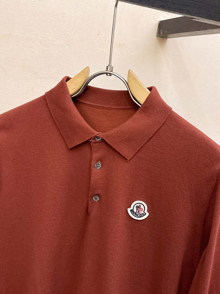 最高級モンクレールスーパーコピー MONCLER ワンポイント ポロシャツ 長袖 ブラウン 2524880 モンクレール ポロシャツ メンズ - 画像 (9)