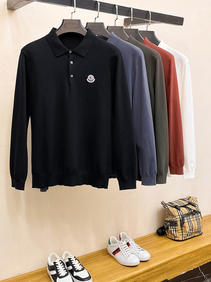 最高級モンクレールスーパーコピー MONCLER ワンポイント ポロシャツ 長袖 ブラウン 2524880 モンクレール ポロシャツ メンズ - 画像 (2)