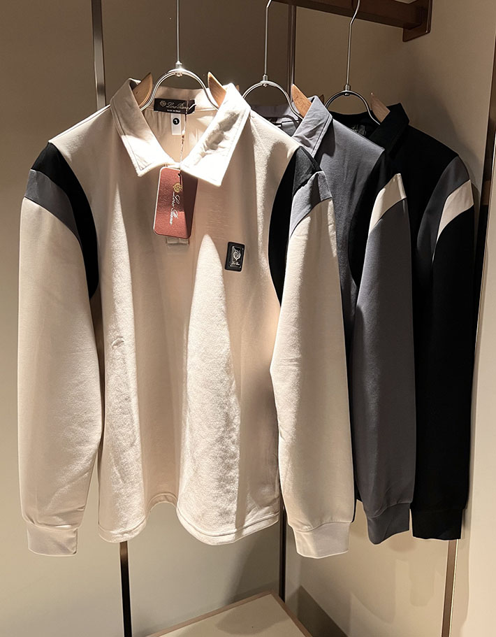 最高級ロロ・ピアーナスーパーコピー LoroPiana 長袖ポロシャツ ロングスリーブ トップス グレー 2524965 ロロピアーナ 長袖 ポロシャツ - 画像 (2)