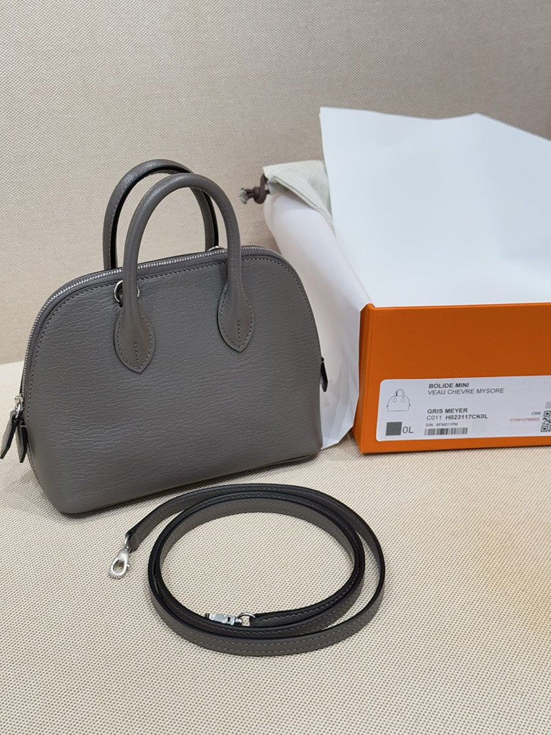 レディース エルメス バッグ HERMES ボリード1923 ミニ グリメイヤー シェブルミゾル シルバー金具 2526002 ボリード1923 ミニ 定価 - 画像 (4)