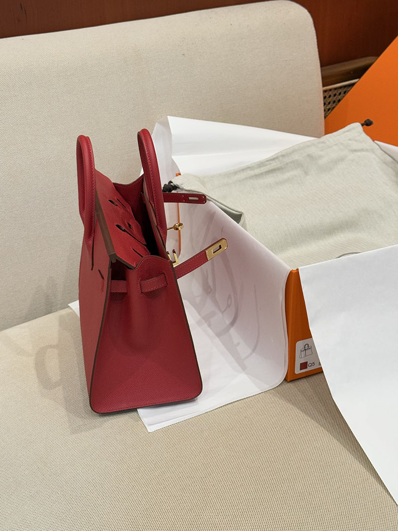 レディース エルメス バッグ HERMES バーキン25 セリエ ルージュカザック ヴォーエプソン ゴールド金具 2526015 バーキン風バッグ - 画像 (8)