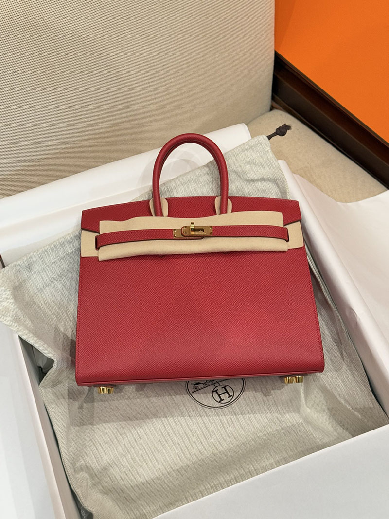 レディース エルメス バッグ HERMES バーキン25 セリエ ルージュカザック ヴォーエプソン ゴールド金具 2526015 バーキン風バッグ - 画像 (6)