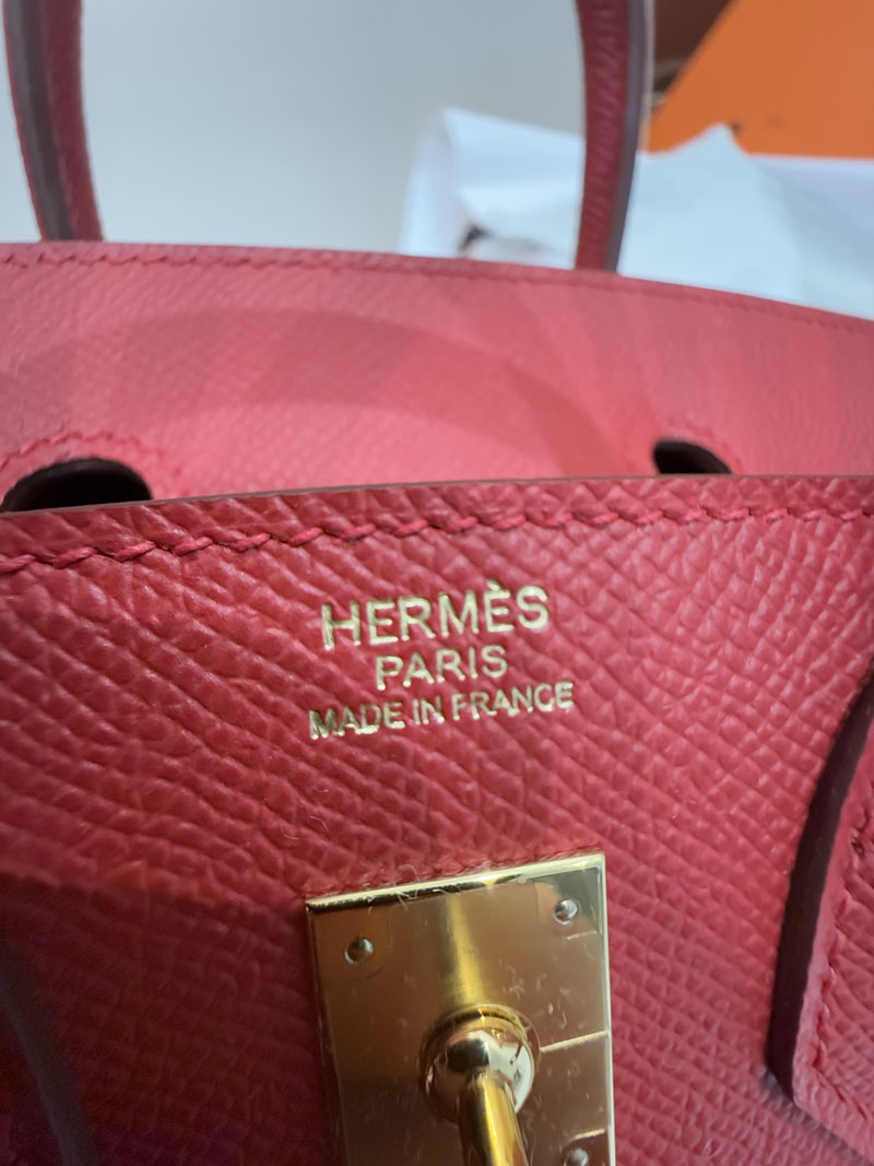 レディース エルメス バッグ HERMES バーキン25 セリエ ルージュカザック ヴォーエプソン ゴールド金具 2526015 バーキン風バッグ - 画像 (2)
