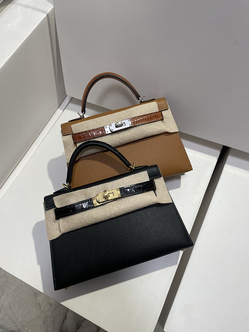 エルメス HERMES ケリーミニ2 タッチ ゴールド ヴォーエプソン/クロコダイル アリゲーターマット シルバー金具 2526257 - 画像 (2)