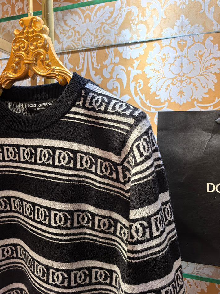 最高級D&Gスーパーコピー ドルチェ&ガッバーナ ロゴ シルク クルーネック プルオーバー ブラック 2525283 ドルガバ トレーナー メンズ - 画像 (7)