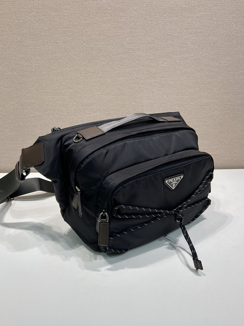 プラダ バッグ メンズ 新作 PRADA スピードロック Re-Nylon レザー ショルダーバッグ ブラック 2VH201 プラダ バッグ ナイロン - 画像 (9)