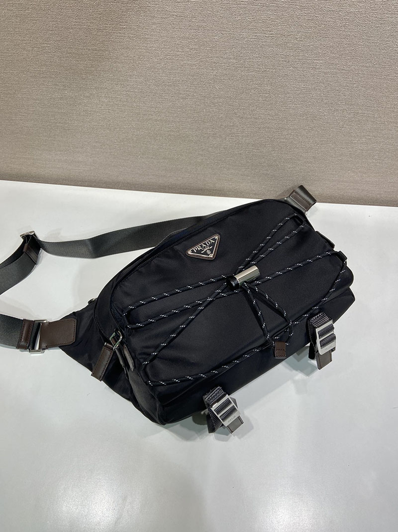 プラダ バッグ メンズ 新作 PRADA スピードロック Re-Nylon レザー ショルダーバッグ ブラック 2VH201 プラダ バッグ ナイロン - 画像 (8)