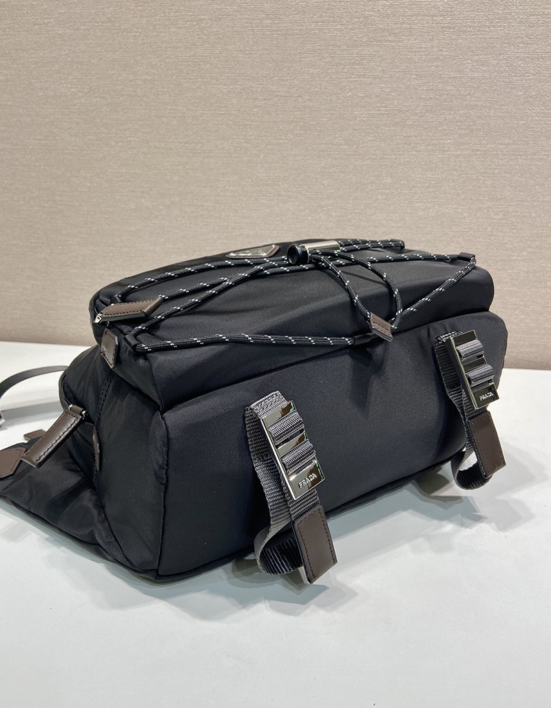 プラダ バッグ メンズ 新作 PRADA スピードロック Re-Nylon レザー ショルダーバッグ ブラック 2VH201 プラダ バッグ ナイロン - 画像 (6)