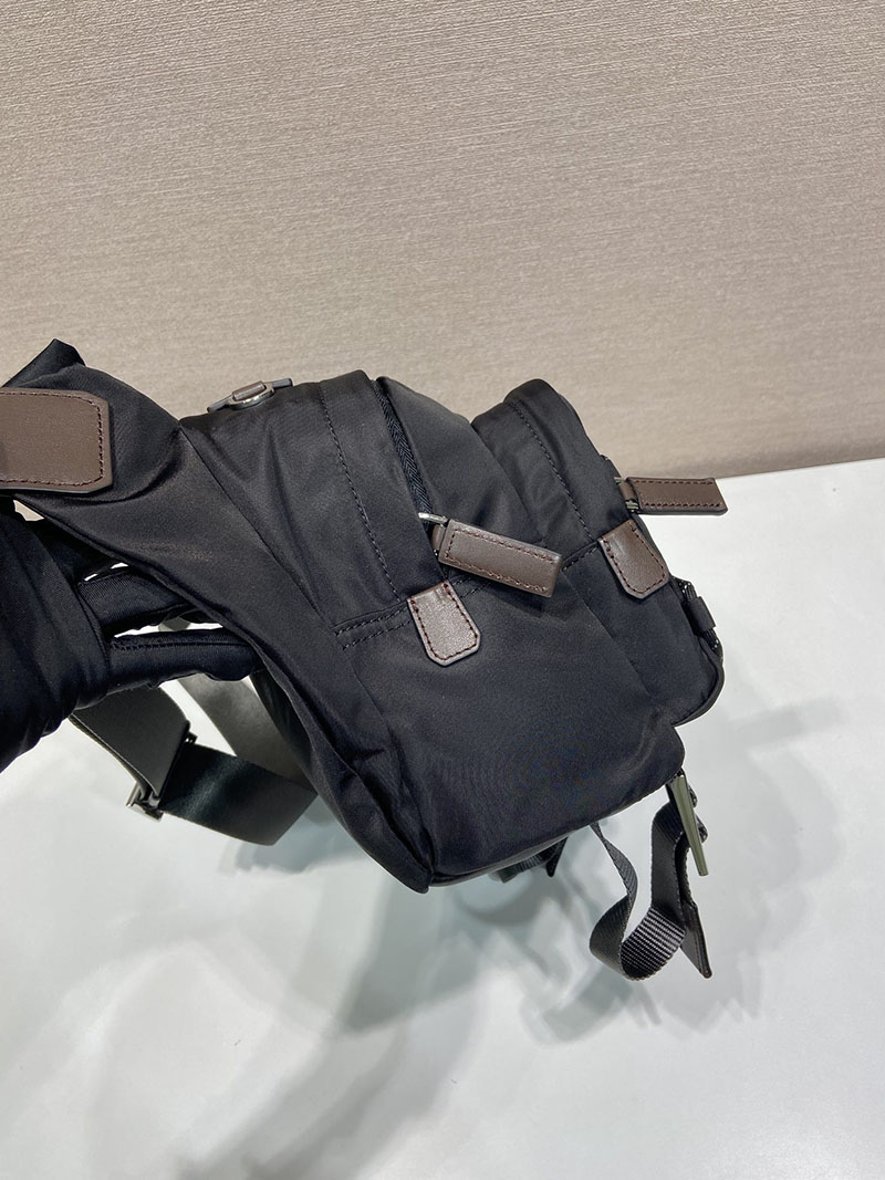 プラダ バッグ メンズ 新作 PRADA スピードロック Re-Nylon レザー ショルダーバッグ ブラック 2VH201 プラダ バッグ ナイロン - 画像 (5)