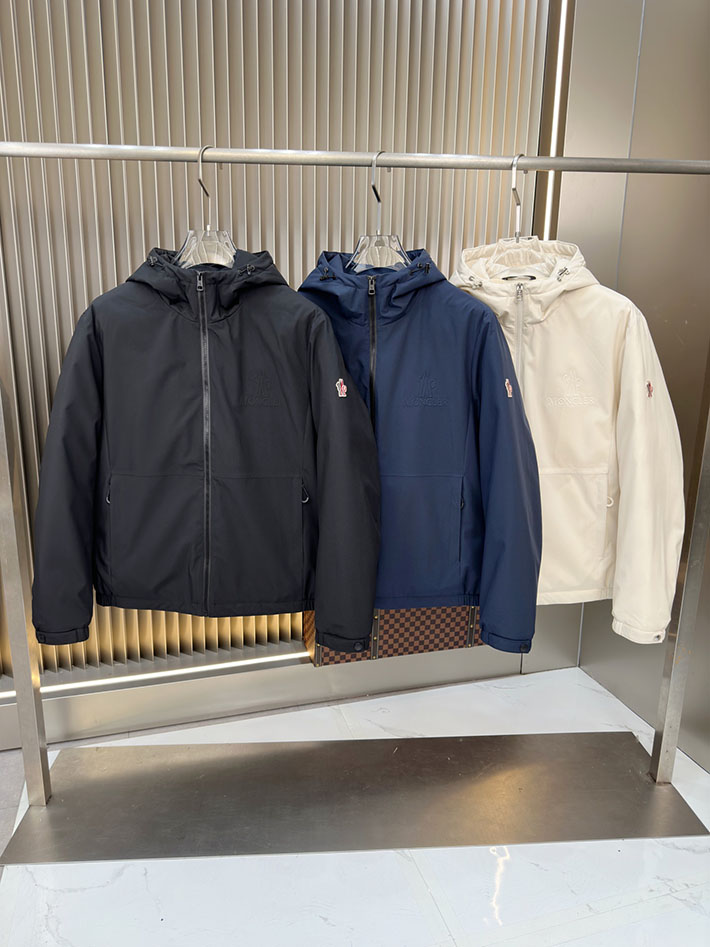 最高級モンクレールスーパーコピー Moncler フード ウインドブレーカー ジャケット ホワイト 2525394 時代遅れ コート 2025 メンズ - 画像 (2)