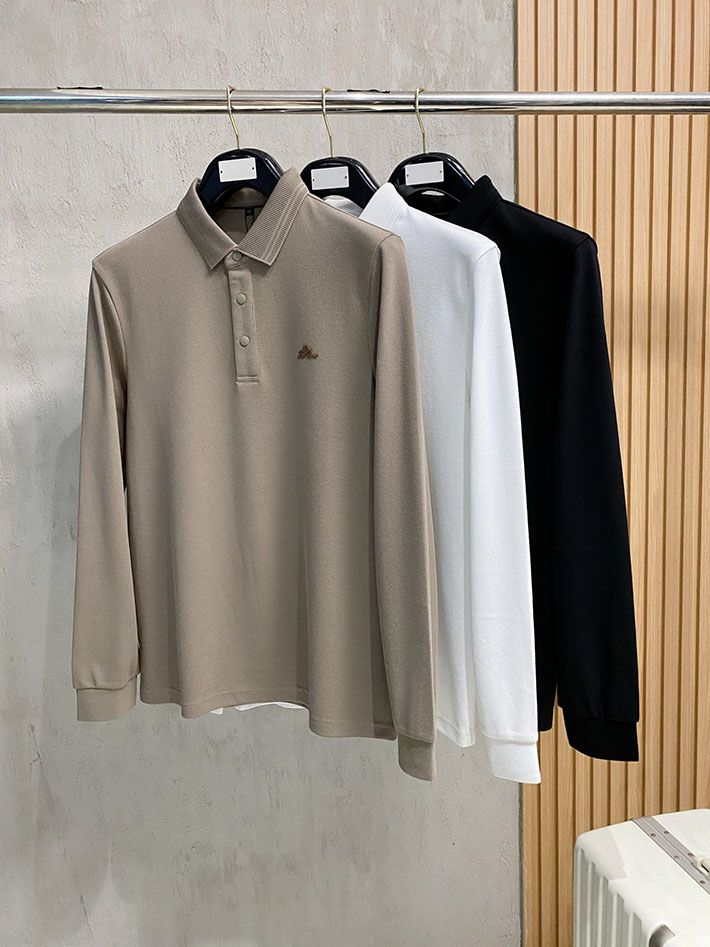 最高級ロロ・ピアーナスーパーコピー Loro Piana ポロシャツ 長袖 メンズ おしゃれ ホワイト 2525540 ロロピアーナ ポロシャツ 長袖 - 画像 (2)