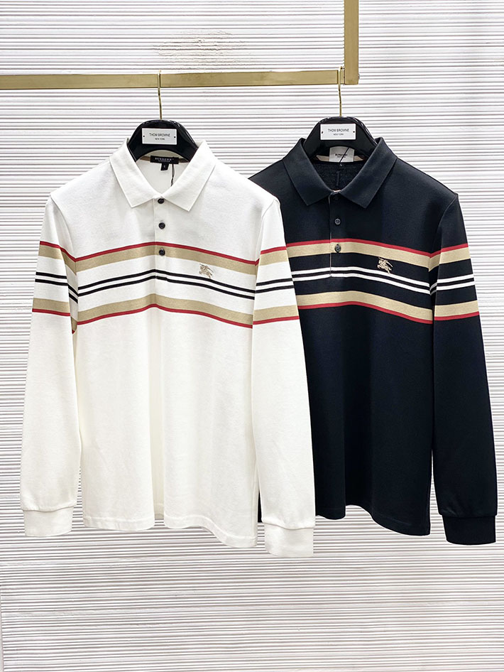 最高級バーバリースーパーコピー BURBERRY アイコンストライプ ポロシャツ 長袖 ブラック 2525664 バーバリー ポロシャツ メンズ - 画像 (9)