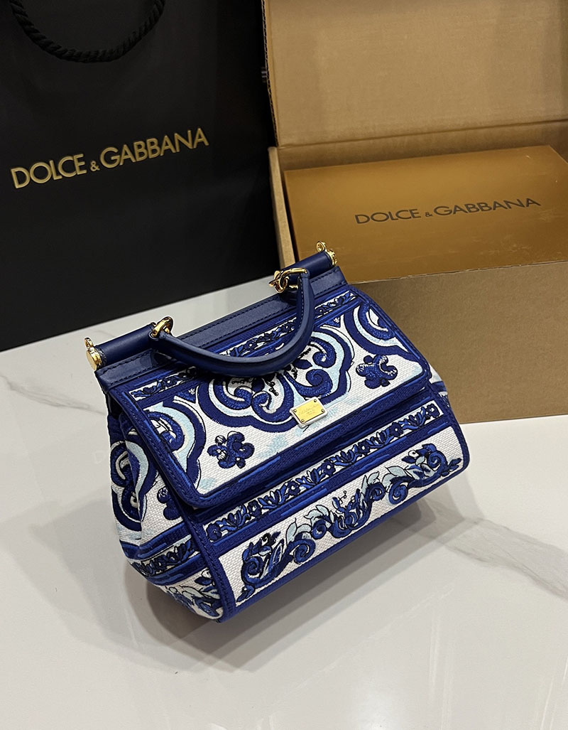 ドルガバ バッグ アウトレット Dolce & Gabbana SICILY マヨリカ エンブロイダリー ミディアム ハンドバッグ BB6003BW050HA3OB - 画像 (9)