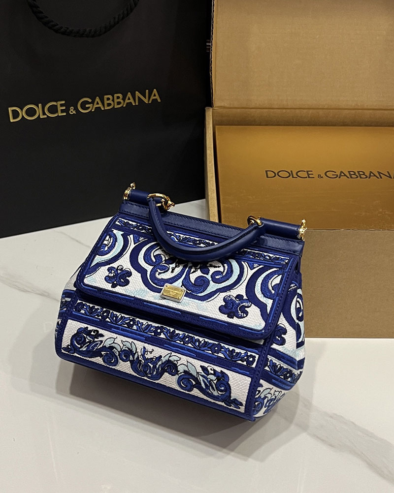 ドルガバ バッグ アウトレット Dolce & Gabbana SICILY マヨリカ エンブロイダリー ミディアム ハンドバッグ BB6003BW050HA3OB - 画像 (8)