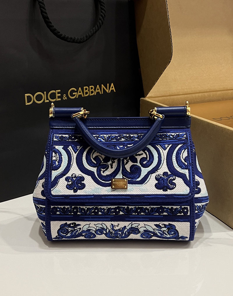 ドルガバ バッグ アウトレット Dolce & Gabbana SICILY マヨリカ エンブロイダリー ミディアム ハンドバッグ BB6003BW050HA3OB - 画像 (7)