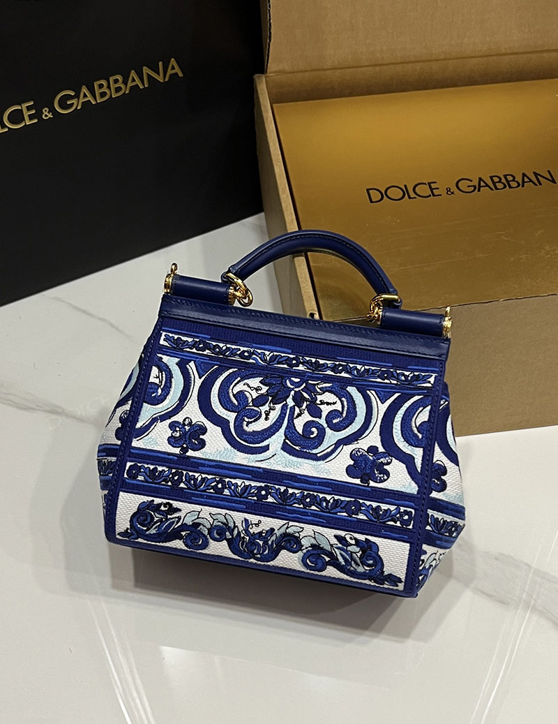 ドルガバ バッグ アウトレット Dolce & Gabbana SICILY マヨリカ エンブロイダリー ミディアム ハンドバッグ BB6003BW050HA3OB - 画像 (6)
