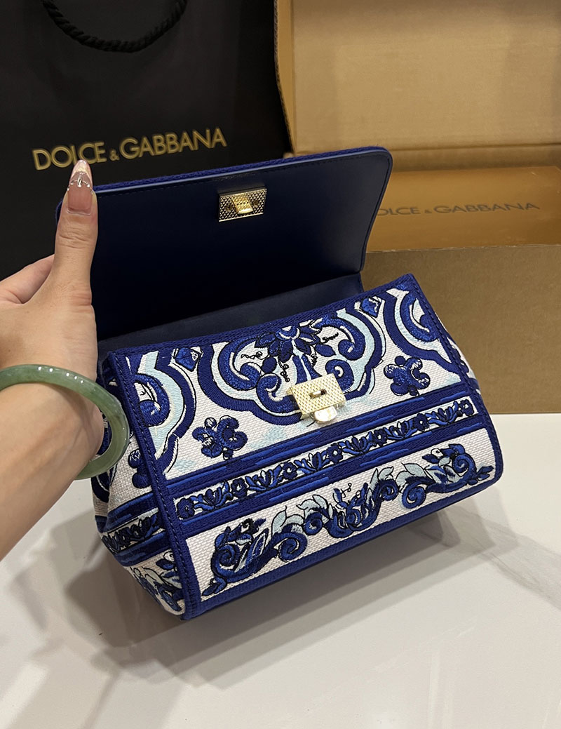 ドルガバ バッグ アウトレット Dolce & Gabbana SICILY マヨリカ エンブロイダリー ミディアム ハンドバッグ BB6003BW050HA3OB - 画像 (5)