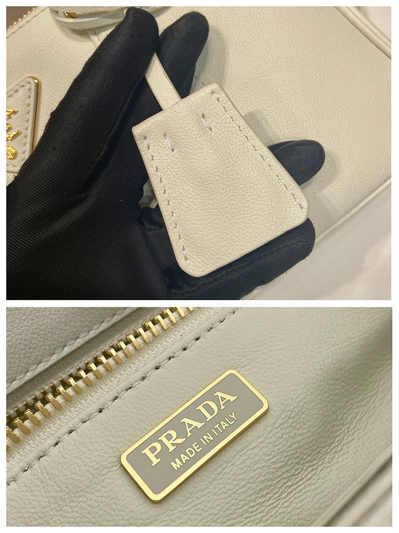 プラダ バッグ レディース PRADA ガレリア ミディアム レザー バッグ ホワイト 1BA457_2CYS_F0009 プラダ ハンドバッグ レザー - 画像 (2)