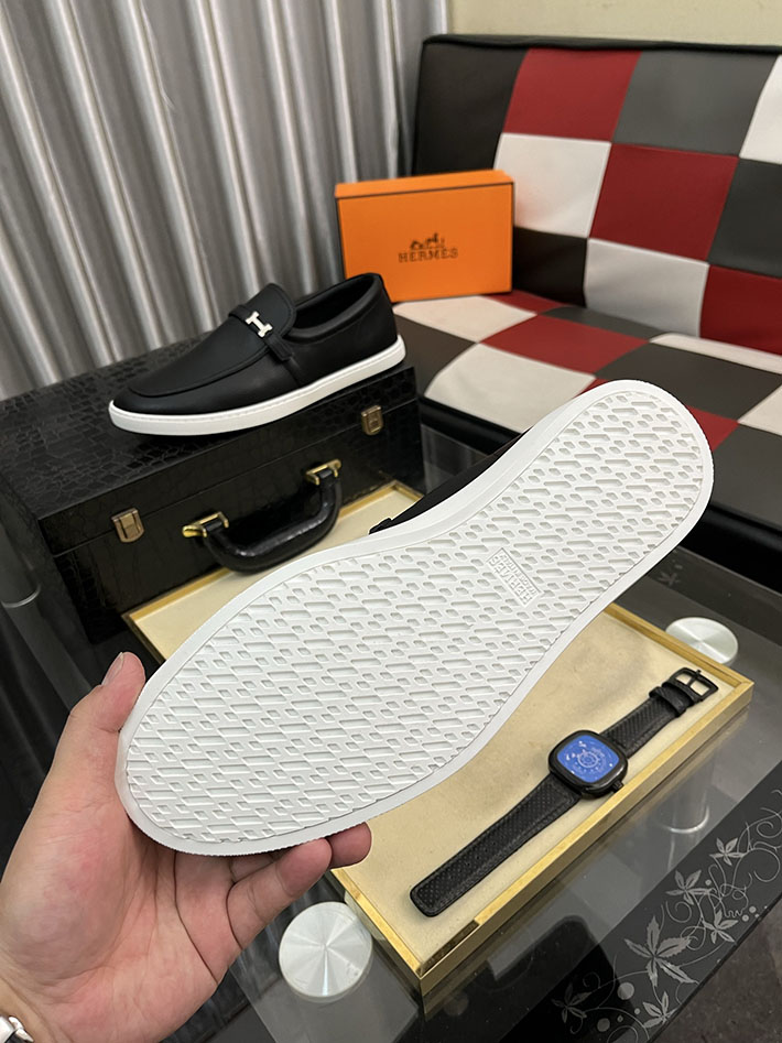 メンズ 最高級エルメススーパーコピー HERMES モカシン ライク ローファー 靴 黒 H252926ZA01395 エルメス モカシン メンズ - 画像 (6)