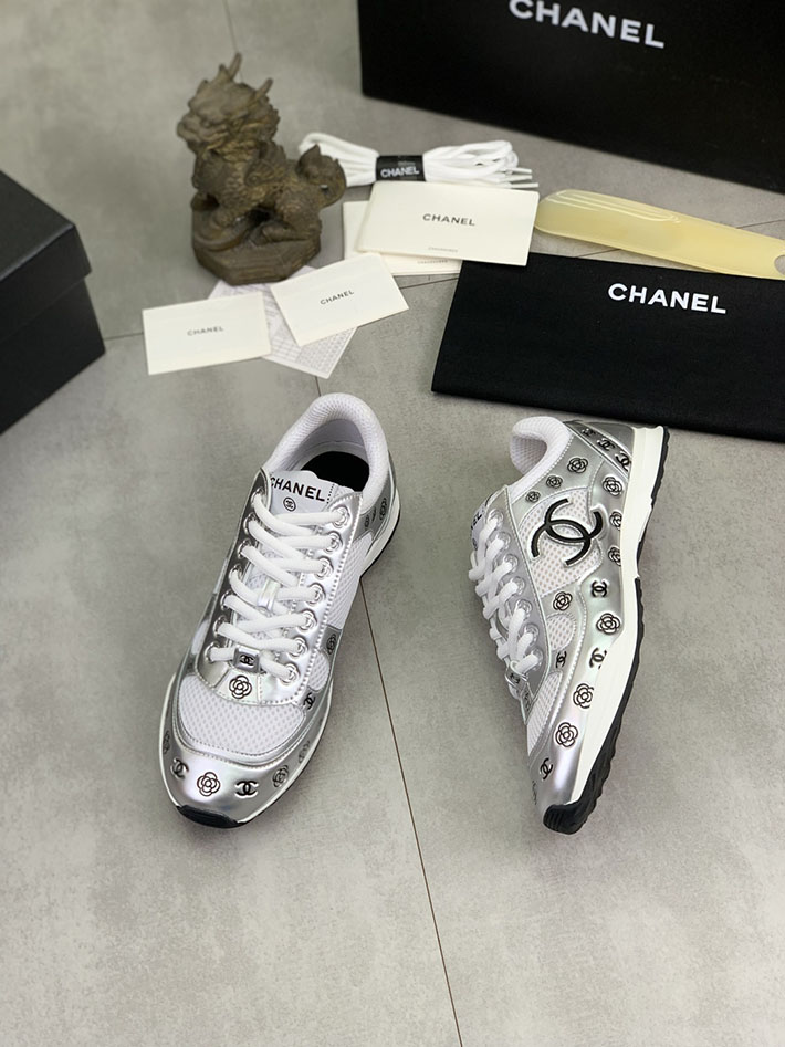 男女 兼用 最高級シャネルスーパーコピー CHANEL ココマーク ワッペンロゴ スエードレザー シャギーニット 2628122 シャネル スニーカー レディース - 画像 (8)