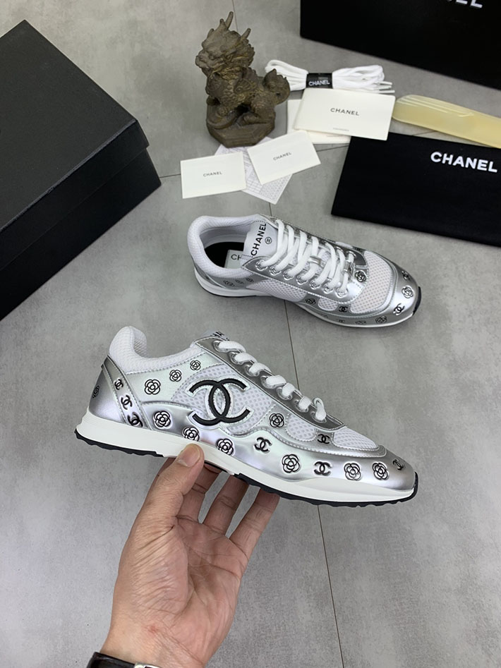 男女 兼用 最高級シャネルスーパーコピー CHANEL ココマーク ワッペンロゴ スエードレザー シャギーニット 2628122 シャネル スニーカー レディース - 画像 (5)