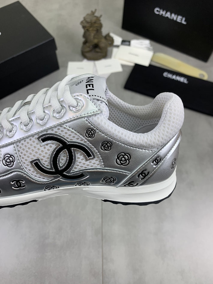 男女 兼用 最高級シャネルスーパーコピー CHANEL ココマーク ワッペンロゴ スエードレザー シャギーニット 2628122 シャネル スニーカー レディース - 画像 (4)