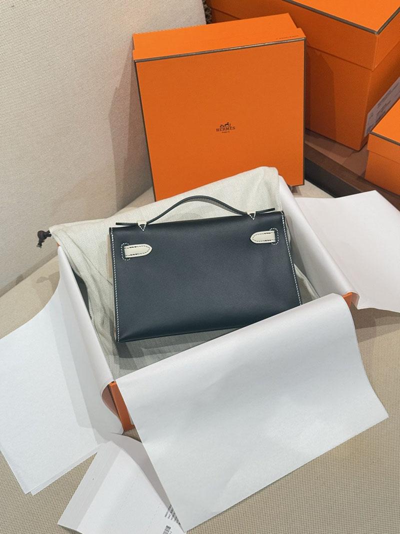 エルメス ミニ ケリー バッグ HERMES ポシェットケリー 黒 ブラック/ベトン スイフト シルバー金具 2627479 エルメス専門店 おすすめ - 画像 (6)