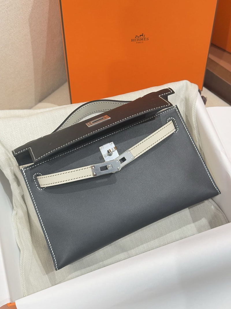 エルメス ミニ ケリー バッグ HERMES ポシェットケリー 黒 ブラック/ベトン スイフト シルバー金具 2627479 エルメス専門店 おすすめ - 画像 (10)