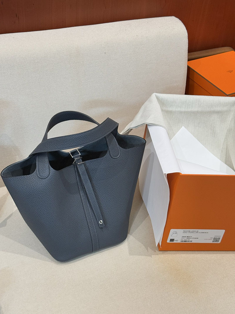 本革 レディース ハンドバッグ HERMES ピコタンロック 22 MM グリミスティ トリヨンクレマンス シルバー金具 2627523 エルメス専門店 おすすめ - 画像 (8)