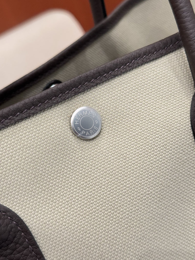 エルメス トートバッグ 人気 HERMES ガーデンパーティ 30 TPM エベンヌ/グレー ネゴンダ/トワル シルバー金具 2627534 エルメス専門店 - 画像 (8)