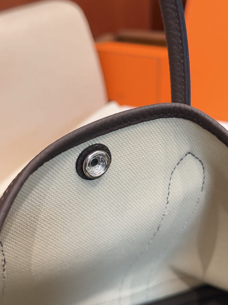 エルメス トートバッグ 人気 HERMES ガーデンパーティ 30 TPM エベンヌ/グレー ネゴンダ/トワル シルバー金具 2627534 エルメス専門店 - 画像 (6)
